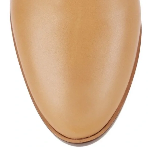 CHLOE new Riding Heeled Boot Tan Brown Knee-High Calf Stitched Leather Boots - Picture 7 of 17